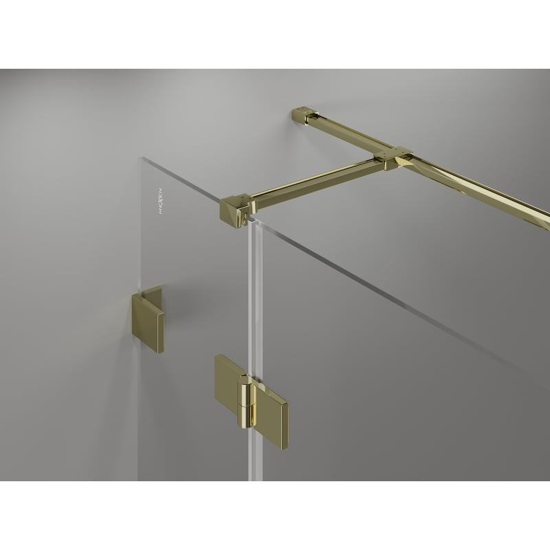 Mexen Lunar T left hinged shower cabin 75 x 80 cm, transparent, gold - 834T-075-080-50-00-L
