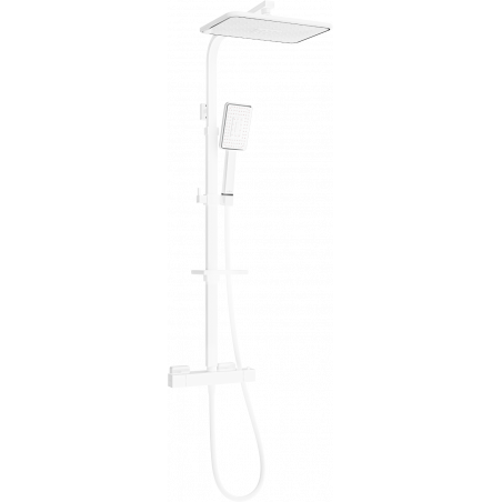 Mexen CQ54 surface-mounted shower set with showerhead and thermostatic mixer, white/chrome - 772505495-21