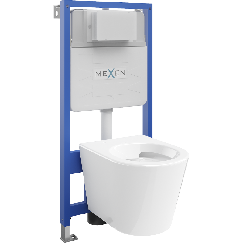 Mexen flush-mount Felix Slim toilet frame and bowl set Rico, White - 6103372XX00