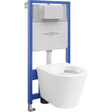 Mexen flush-mount Felix Slim toilet frame and bowl set Rico, White - 6103372XX00