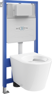Mexen flush-mount Felix Slim toilet frame and bowl set Rico, White - 6103372XX00