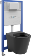 Mexen flush-mount Felix Slim toilet frame and bowl set Rico, Black matt - 6103372XX85