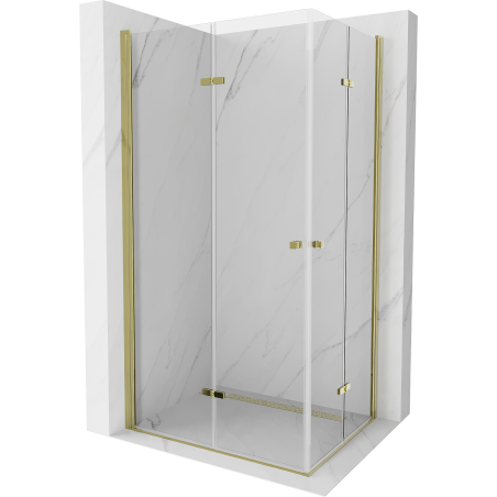 Mexen Lima Duo Folding Shower Cabin 80 x 70 cm, Transparent, Gold - 856-080-070-50-00-02
