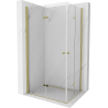 Mexen Lima Duo Folding Shower Cabin 80 x 70 cm, Transparent, Gold - 856-080-070-50-00-02