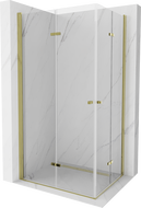 Mexen Lima Duo folding shower cubicle 80 x 70 cm, Transparent, Gold - 856-080-070-50-00-02