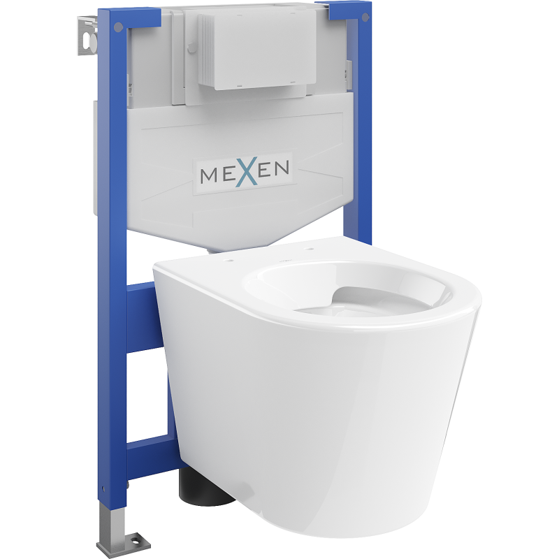 Mexen flush-mount Felix XS-F toilet frame and bowl set Rico, White - 6803372XX00