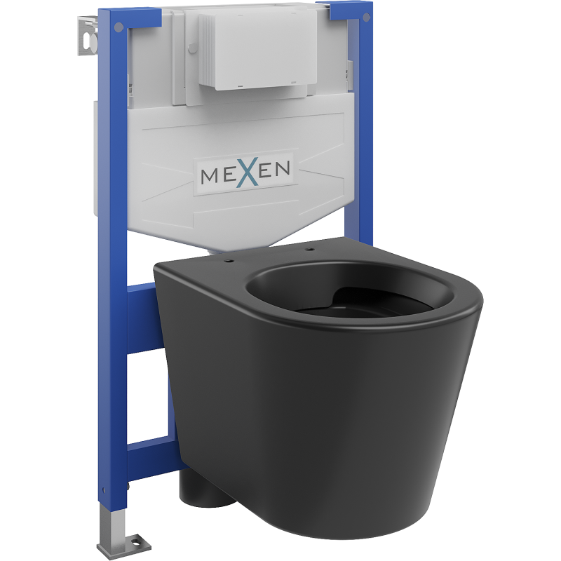 Mexen flush-mount Felix XS-F toilet frame and bowl set Rico, Black matt - 6803372XX85