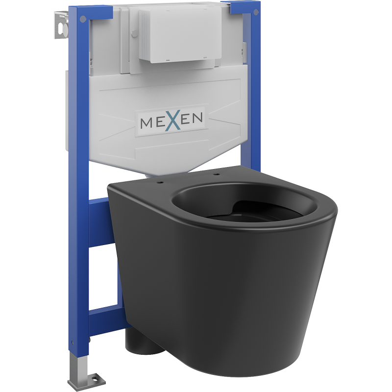 Mexen Rico wall-mounted WC set Fenix XS-F with WC bowl, matte black - 6803372XX85