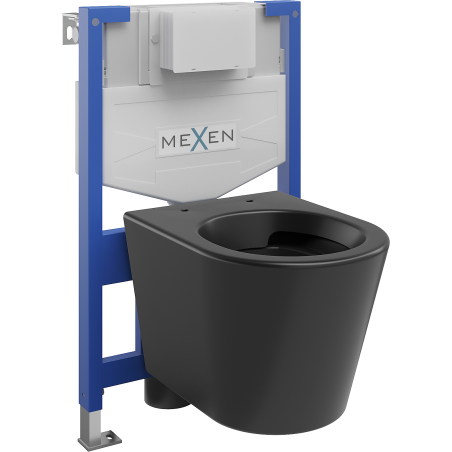 Mexen flush-mount Felix XS-F toilet frame and bowl set Rico, Black matt - 6803372XX85