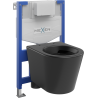 Mexen flush-mount Felix XS-F toilet frame and bowl set Rico, Black matt - 6803372XX85