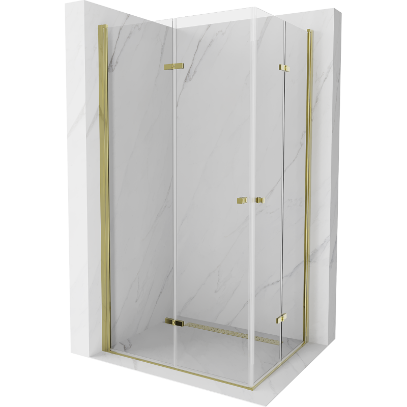 Mexen Lima Duo shower enclosure folding 90 x 80 cm, transparent, gold - 856-090-080-50-00-02