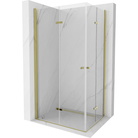 Mexen Lima Duo Folding Shower Cabin 90 x 80 cm, Transparent, Gold - 856-090-080-50-00-02