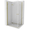 Mexen Lima Duo folding shower cubicle 100 x 90 cm, Transparent, Gold - 856-100-090-50-00-02