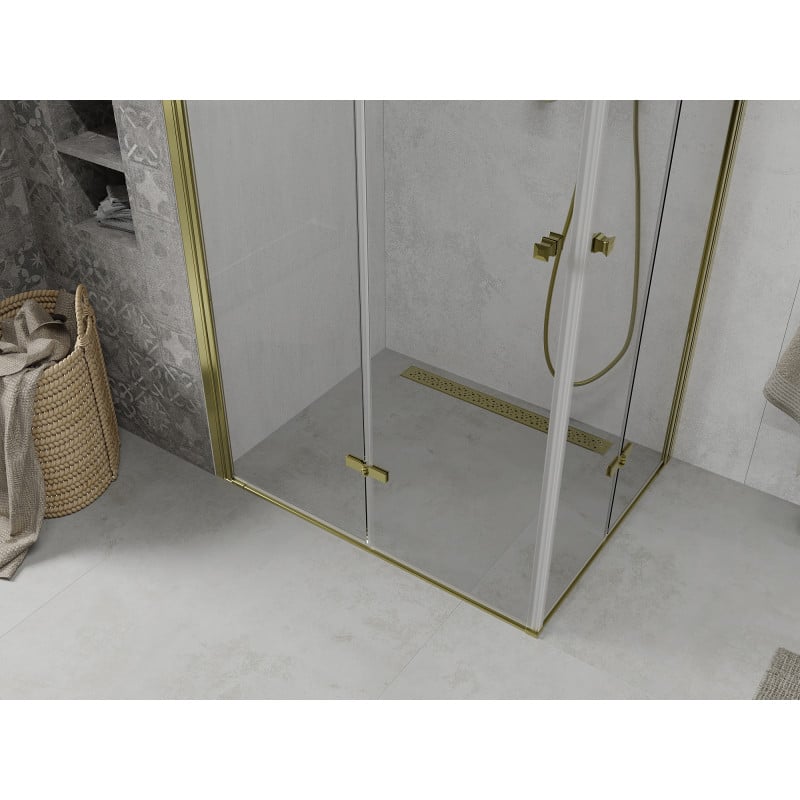 Mexen Lima Duo folding shower cabin 100 x 90 cm, transparent, gold - 856-100-090-50-00-02