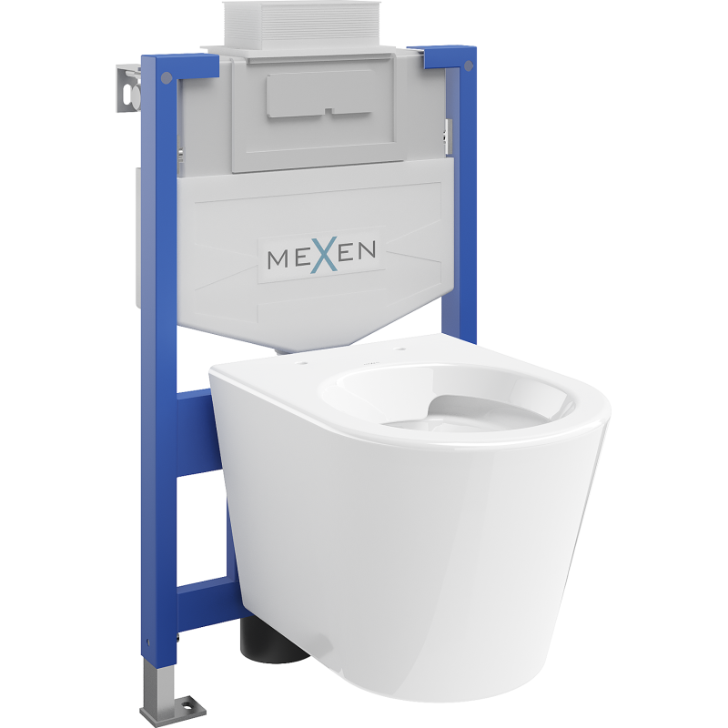 Mexen flush-mount Felix XS-U toilet frame and bowl set Rico, White - 6853372XX00
