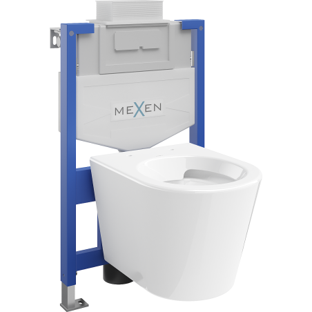 Mexen flush-mount Felix XS-U toilet frame and bowl set Rico, White - 6853372XX00