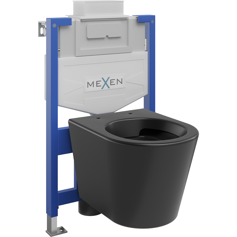 Mexen Rico concealed WC set Fenix XS-U frame with WC bowl, matte black - 6853372XX85