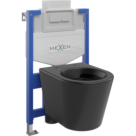 Mexen flush-mount Felix XS-U toilet frame and bowl set Rico, Black matt - 6853372XX85