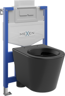 Mexen flush-mount Felix XS-U toilet frame and bowl set Rico, Black matt - 6853372XX85