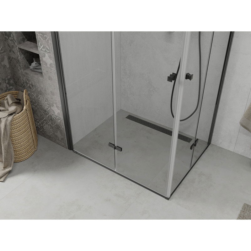 Mexen Lima Duo folding shower cabin 80 x 70 cm, transparent, black - 856-080-070-70-00-02