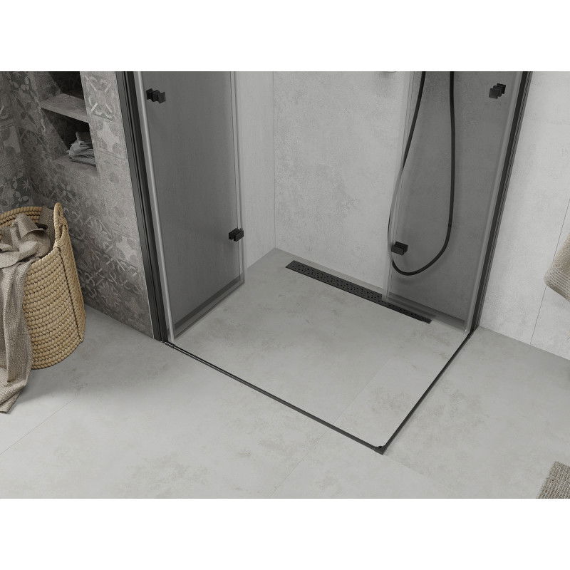 Mexen Lima Duo folding shower cabin 80 x 70 cm, transparent, black - 856-080-070-70-00-02
