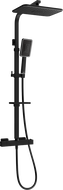 Mexen CQ54 exposed shower set with overhead shower and thermostatic mixer, black/chrome - 772505495-71