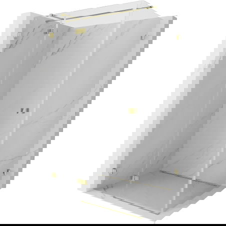 Mexen Lunar T pivot shower enclosure left 90 x 110 cm, transparent, gold - 834T-090-110-50-00-L
