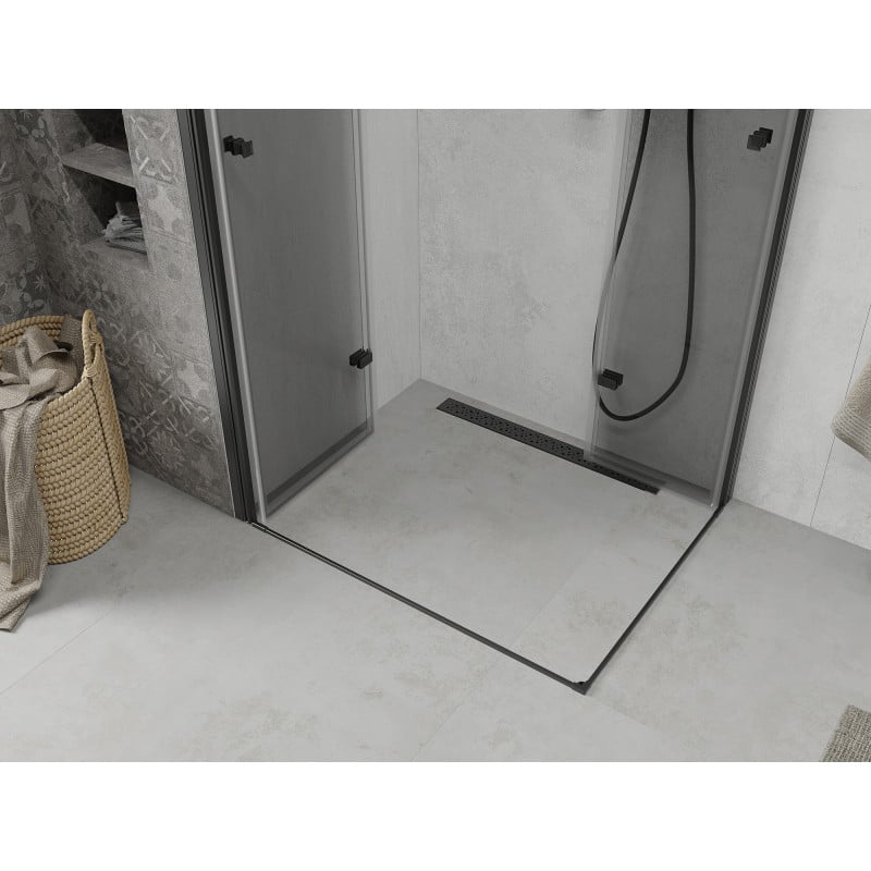 Mexen Lima Duo 100 x 90 cm Folding Shower Enclosure, Transparent, Black - 856-100-090-70-00-02