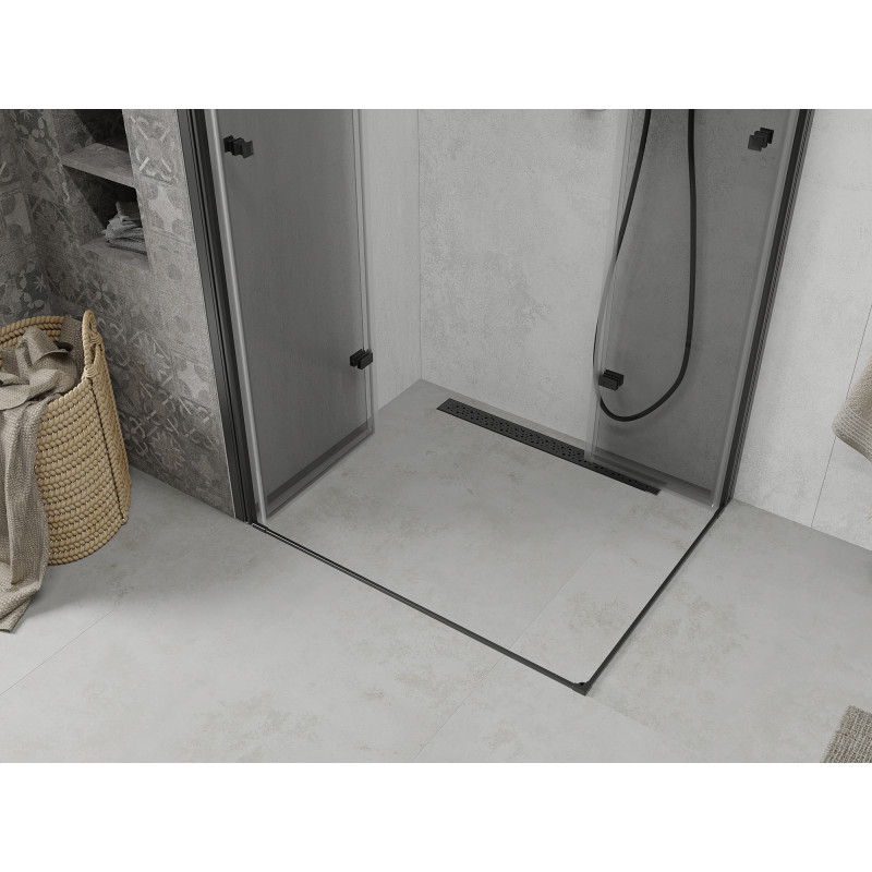 Mexen Lima Duo folding shower cabin 100 x 90 cm, transparent, black - 856-100-090-70-00-02