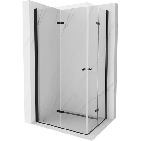 Mexen Lima Duo 100 x 90 cm Folding Shower Enclosure, Transparent, Black - 856-100-090-70-00-02