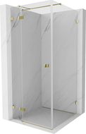 Mexen Lunar T left hinged shower cabin 100 x 100 cm, transparent, gold - 834T-100-100-50-00-L