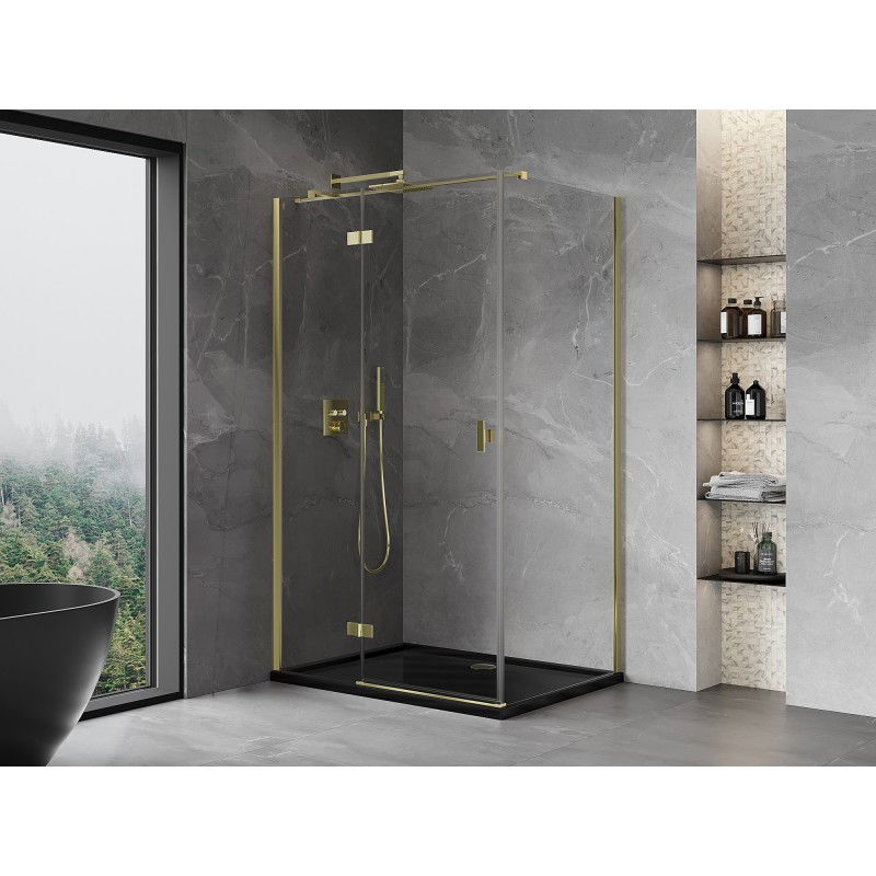 Mexen Mist-H T Shower Enclosure Left Hinged 90 x 120 cm, Transparent, Gold - 8A5T-090-120-50-00-L