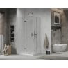 Mexen Lima Duo folding shower cubicle 80 x 70 cm, Transparent, Chrome + shower tray Flat - 856-080-070-01-02-4010