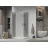 Mexen Lima Duo folding shower cubicle 80 x 70 cm, Transparent, Chrome + shower tray Flat - 856-080-070-01-02-4010