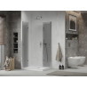 Mexen Lima Duo Folding Shower Cabin 90 x 80 cm, Transparent, Chrome + Flat Shower Tray - 856-090-080-01-02-4010