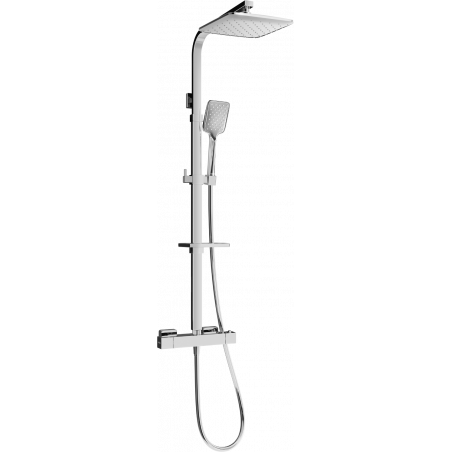 Mexen CQ62 surface-mounted shower set with a rainmaker and thermostatic mixer tap, Chrome - 772506295-00
