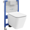 Mexen Cube WC Concealed Set Fenix XS-F Frame with WC Bowl and Soft-Close Seat, White Gloss - 68030924000