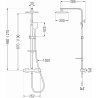 Mexen CQ62 surface-mounted shower set with rain showerhead and thermostatic mixer, chrome - 772506295-00
