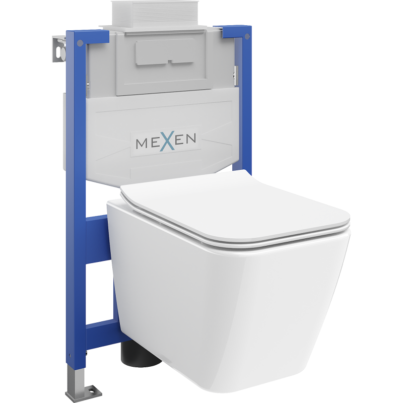 Mexen concealed WC set Fenix XS-U with Cube WC bowl and soft-close seat, white gloss - 68530924000