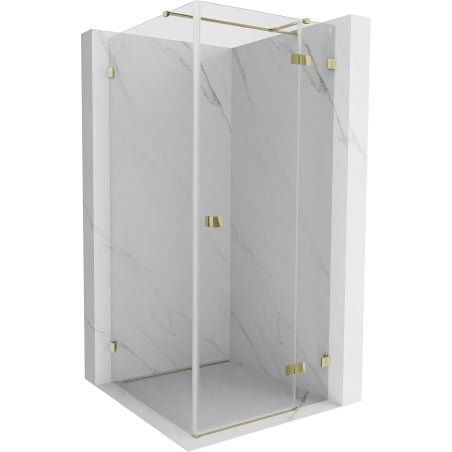 Mexen Lunar T right hinged shower cabin 80 x 80 cm, transparent, gold - 834T-080-080-50-00-P