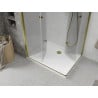 Mexen Lima Duo Folding Shower Cabin 90 x 80 cm, Transparent, Gold + Flat Shower Tray - 856-090-080-50-02-4010G