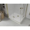 Mexen Lima Duo Folding Shower Cabin 90 x 80 cm, Transparent, Gold + Flat Shower Tray - 856-090-080-50-02-4010G
