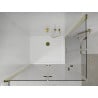 Mexen Lima Duo Folding Shower Cabin 90 x 80 cm, Transparent, Gold + Flat Shower Tray - 856-090-080-50-02-4010G