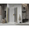 Mexen Lima Duo Folding Shower Cabin 90 x 80 cm, Transparent, Gold + Flat Shower Tray - 856-090-080-50-02-4010G