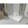 Mexen Lima Duo foldable shower cabin 100 x 90 cm, transparent, gold + Flat shower tray - 856-100-090-50-02-4010G