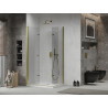 Mexen Lima Duo foldable shower cabin 100 x 90 cm, transparent, gold + Flat shower tray - 856-100-090-50-02-4010G
