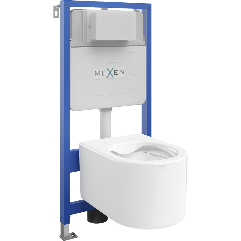 Mexen Fenix Slim Concealed WC Frame Set with Sofia WC Bowl, White Gloss - 6103354XX00