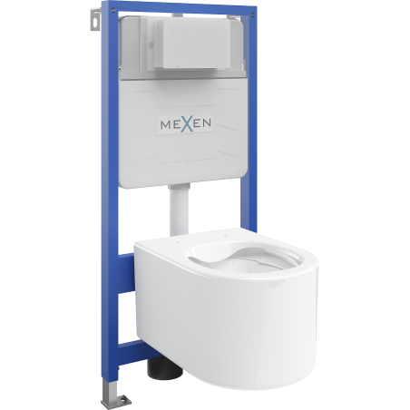 Mexen Fenix Slim Concealed WC Frame Set with Sofia WC Bowl, White Gloss - 6103354XX00