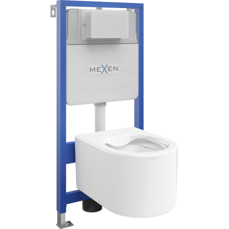 Mexen flush-mount Felix Slim toilet frame and bowl set Sofia, White - 6103354XX00