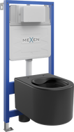 Mexen Sofia WC Concealed Set Fenix Slim Frame with WC Bowl, Black Matte - 6103354XX85